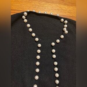 Black Pearl-Embellished Women's Sweater